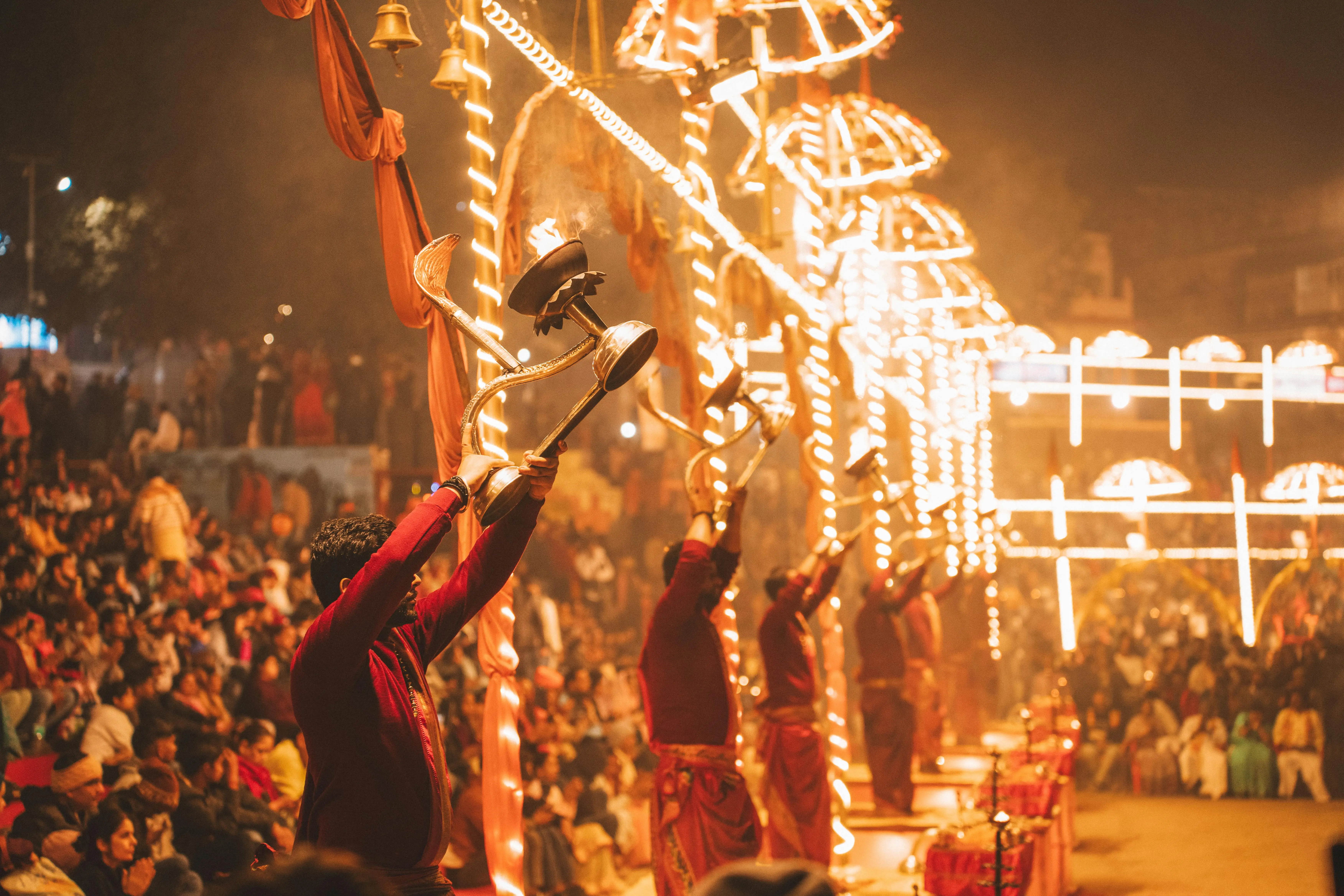 Ganga Aarti Ritual on the Ghats of Varanasi
