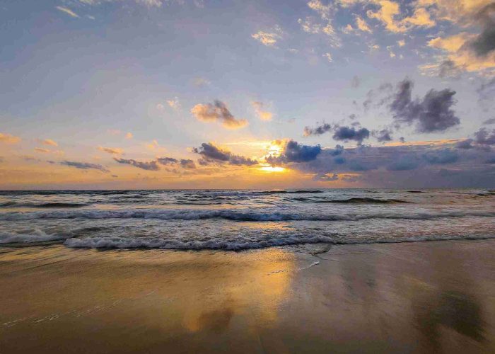 Sea Waves Crashing on the Sea Shore during Sunset_11zon