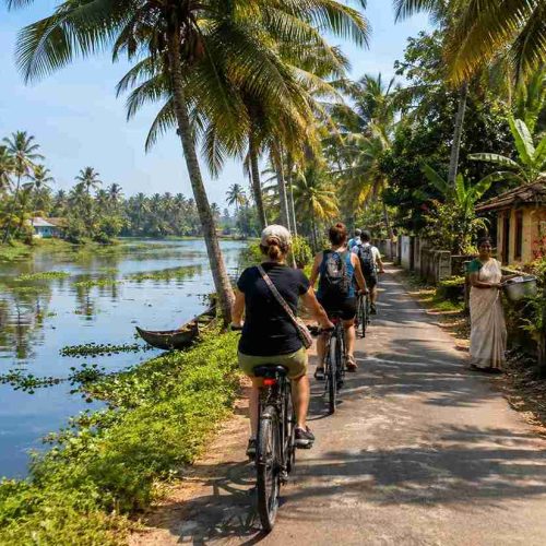 Village Cycling Along Kerala’s Backwaters